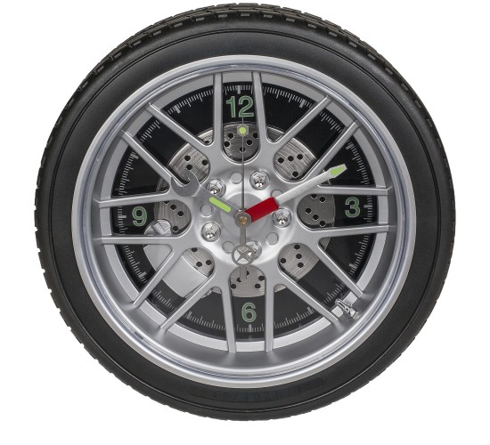 Ρολόι Τοίχου Ρόδα Αυτοκινήτου Με 16 LED Πλαστικό Φ35cm