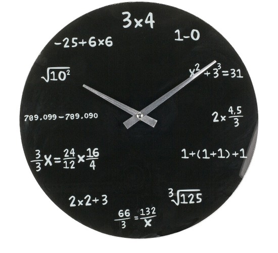 Ρολόι Τοίχου Με Μαθηματικές Εξισώσεις Μαύρο Φ35cm