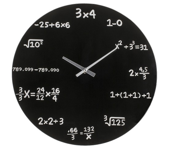 Ρολόι Τοίχου Με Μαθηματικές Εξισώσεις Μαύρο Φ35cm