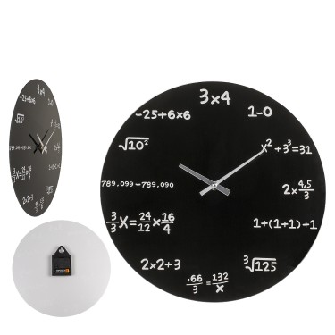 Ρολόι Τοίχου Με Μαθηματικές Εξισώσεις Μαύρο Φ35cm