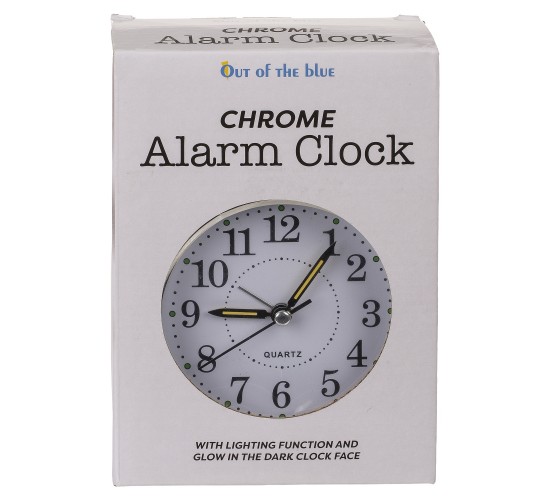 Ρολόι Επιτραπέζιο Με Ξυπνητήρι Ασημί Μέταλλο 17x11cm