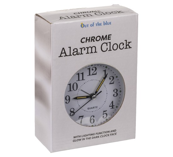 Ρολόι Επιτραπέζιο Με Ξυπνητήρι Ασημί Μέταλλο 17x11cm