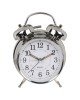 Ρολόι Επιτραπέζιο Με Ξυπνητήρι Ασημί Μέταλλο 17x11cm