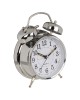 Ρολόι Επιτραπέζιο Με Ξυπνητήρι Ασημί Μέταλλο 17x11cm