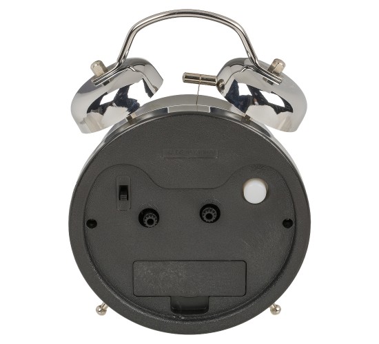 Ρολόι Επιτραπέζιο Με Ξυπνητήρι Ασημί Μέταλλο 17x11cm