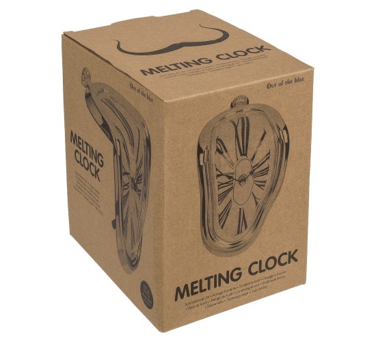 Ρολόι Επιτραπέζιο Χρόνος Που Λιώνει Ασημί Πλαστικό 18x13cm