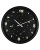 Ρολόι Τοίχου Διάστημα Φωσφοριζέ Μαύρο Πλαστικό Φ30cm