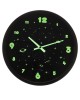 Ρολόι Τοίχου Διάστημα Φωσφοριζέ Μαύρο Πλαστικό Φ30cm
