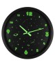 Ρολόι Τοίχου Διάστημα Φωσφοριζέ Μαύρο Πλαστικό Φ30cm
