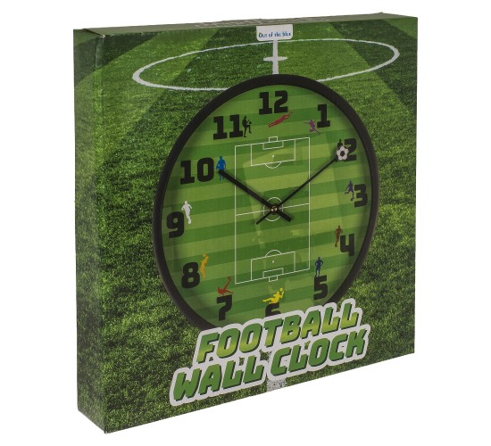 Ρολόι Τοίχου Ποδόσφαιρο Πράσινο Πλαστικό Φ30cm