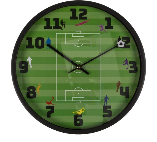 Ρολόι Τοίχου Ποδόσφαιρο Πράσινο Πλαστικό Φ30cm