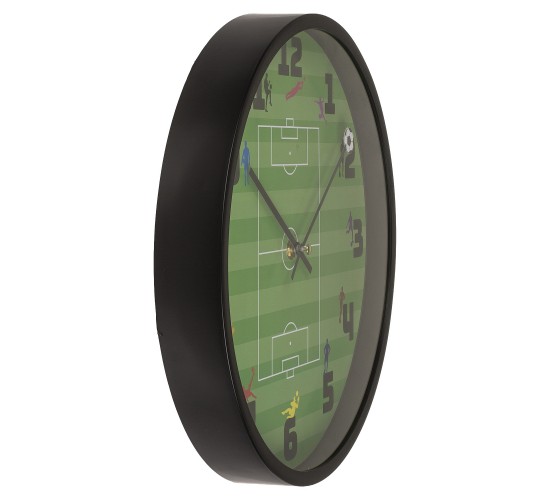 Ρολόι Τοίχου Ποδόσφαιρο Πράσινο Πλαστικό Φ30cm