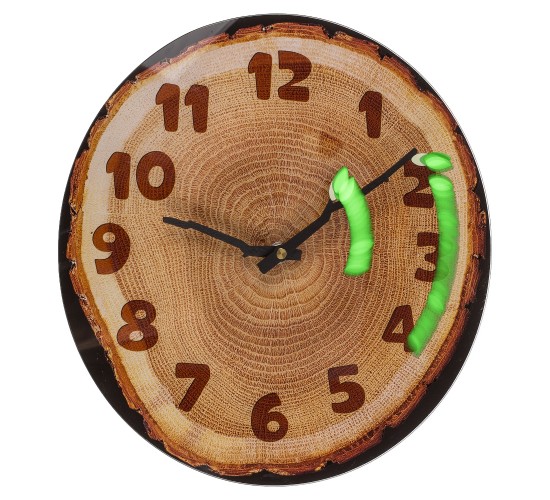 Ρολόι Τοίχου Κορμός Δέντρου Καφέ Πλαστικό 27x30x4cm
