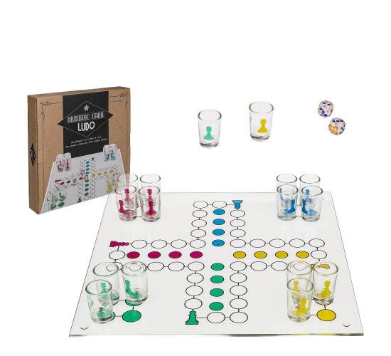 Παιχνίδι Επιτραπέζιο Ποτού Ludo Με 16 Ποτήρια 31x31cm