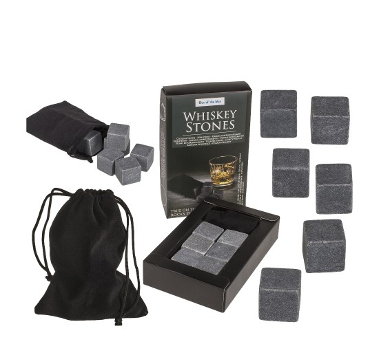 Πέτρες Ψύξης Για Ουίσκι Σε Βελούδινη Θήκη Σετ 6Τμχ