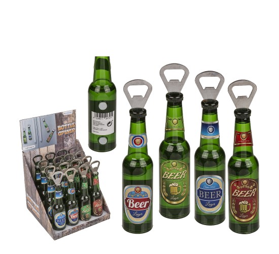 Ανοιχτήρι Μπουκαλίων Με Μαγνήτη Σε Σχήμα Μπουκαλιού Μπύρας Μέταλλο/Πλαστικό 21cm Σε 5 Σχέδια