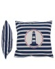 Διακοσμητικό Μαξιλάρι Φάρος Με Φερμουάρ Μπλε/Λευκό 64%  Polyester/19%  Βαμβάκι/17%  Βισκόζη 40x40cm 1Τμχ