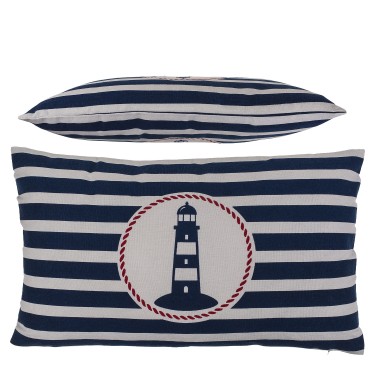 Διακοσμητικό Μαξιλάρι Φάρος Με Φερμουάρ Μπλε/Λευκό 64%  Polyester/19%  Βαμβάκι/17%  Βισκόζη 30x50cm 1Τμχ