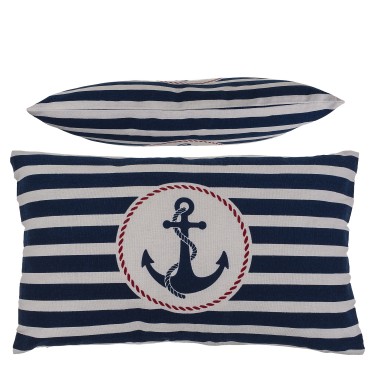 Διακοσμητικό Μαξιλάρι Άγκυρα Με Φερμουάρ Μπλε/Λευκό 64%  Polyester/19%  Βαμβάκι/17%  Βισκόζη 30x50cm 1Τμχ