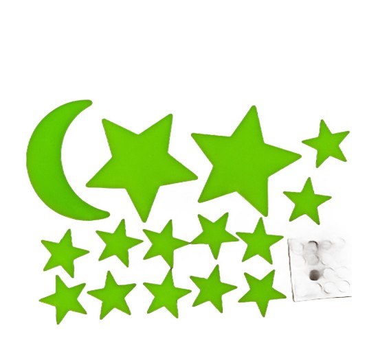 Αυτοκόλλητα Τοίχου Που Φωσφορίζουν Αστέρια Και Πλανήτες Σετ 15Τμχ Σε 3 Σχέδια