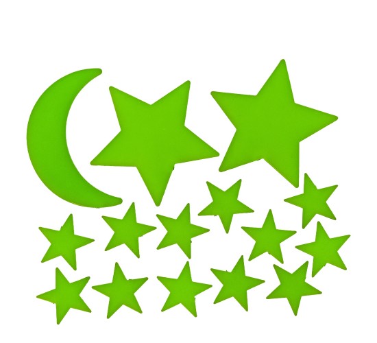 Αυτοκόλλητα Τοίχου Που Φωσφορίζουν Αστέρια Και Πλανήτες Σετ 15Τμχ Σε 3 Σχέδια