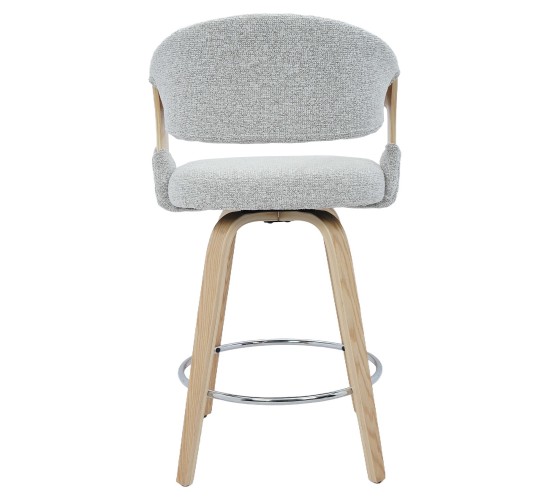 Σκαμπό Bar ArteLibre VIONARA Ανοιχτό Γκρι/Φυσικό 55x52.5x95cm