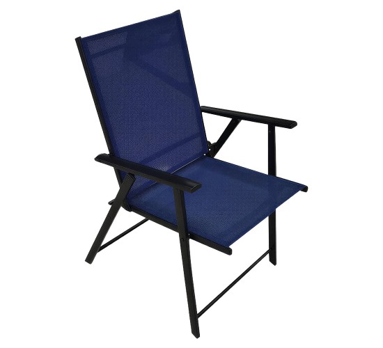 Καρέκλα Παραλίας ArteLibre BLUEWAVE Μπλε/Μαύρο Μέταλλο/Textilene 47x47x89.5cm