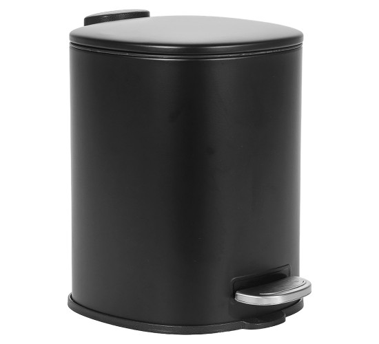 Πεντάλ 5L Μαύρο Ματ Ανοξείδωτο Ατσάλι 25x20x27cm