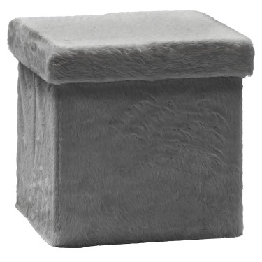 Πουφ Αναδιπλούμενο Γκρι Velure 38x38cm