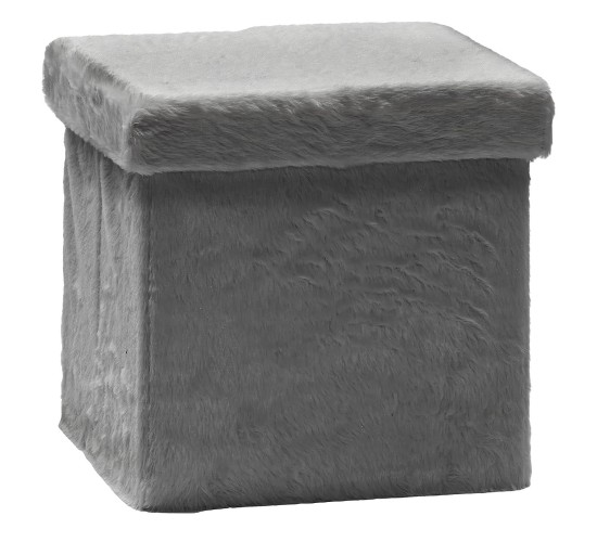 Πουφ Αναδιπλούμενο Γκρι Velure 38x38cm