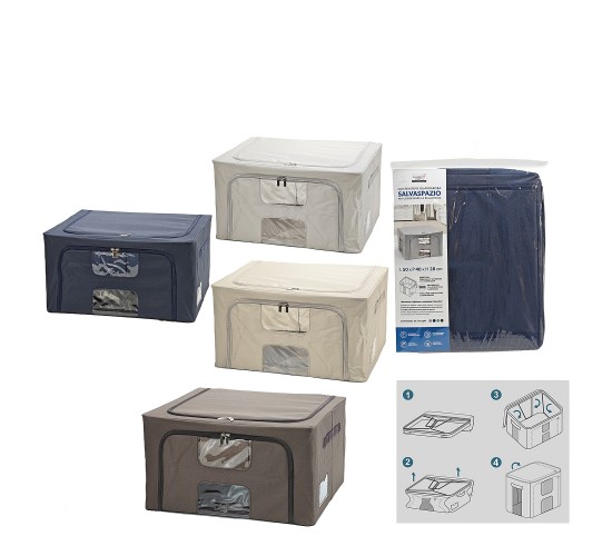 Κουτί Αποθήκευσης Με Παράθυρο 55L 50x40x28cm Σε 4 Χρώματα