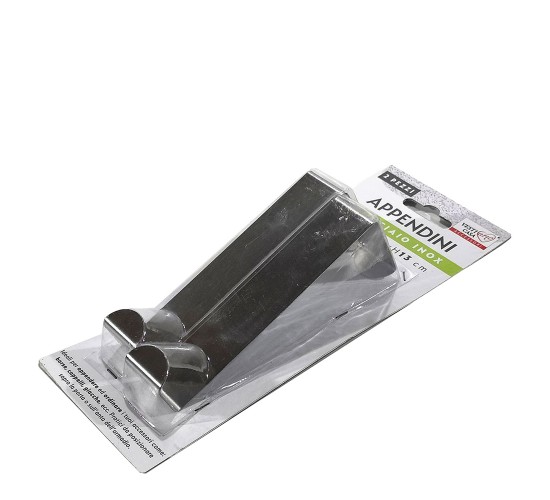 Κρεμάστρα Πόρτας Ασημί Χρώμιο 13x2.5x6.5cm Σετ 2Τμχ