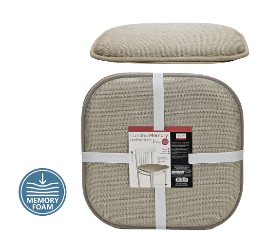 Μαξιλάρι Καρέκλας Memory Foam Τόρτορα 40x40cm Σετ 2Τμχ