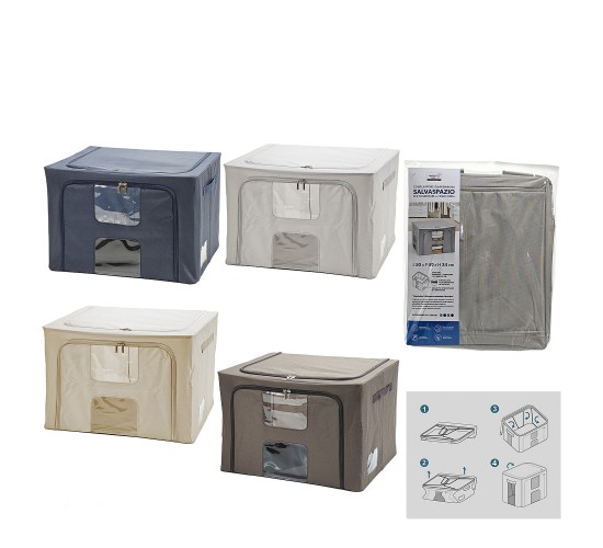 Κουτί Αποθήκευσης Με Παράθυρο 72L 50x40x34cm Σε 4 Χρώματα