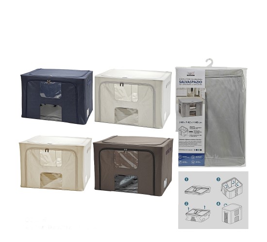 Κουτί Αποθήκευσης Με Παράθυρο 100L 60x42x40cm Σε 4 Χρώματα