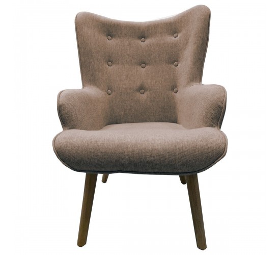 Πολυθρόνα ArteLibre AMARANTHUS Με Υποπόδιο Καφέ/Γκρι 98x70x77cm