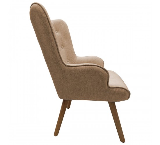 Πολυθρόνα ArteLibre AMARANTHUS Με Υποπόδιο Καφέ/Γκρι 98x70x77cm