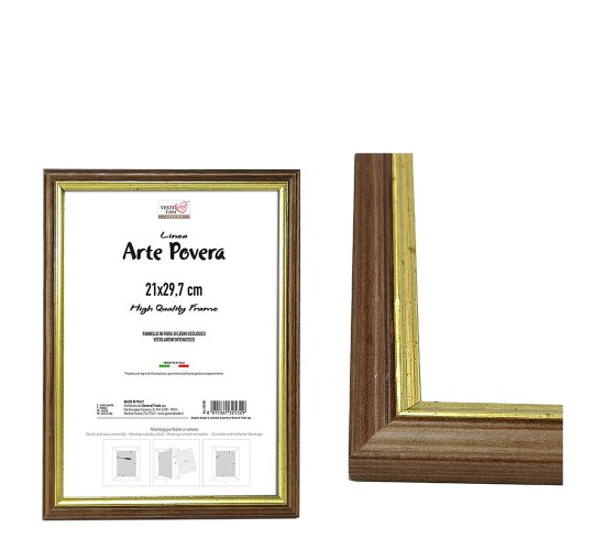 Κορνίζα Καφέ Ξύλο 21x29.7cm