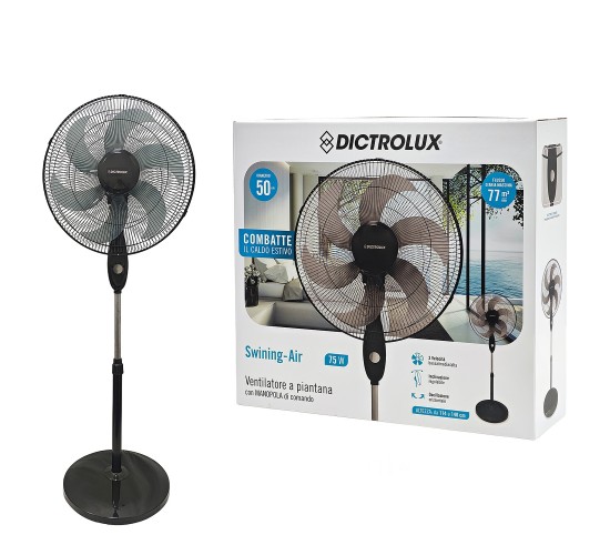 Ανεμιστήρας Ορθοστάτης Μαύρο Μέταλλο 140cm 75W