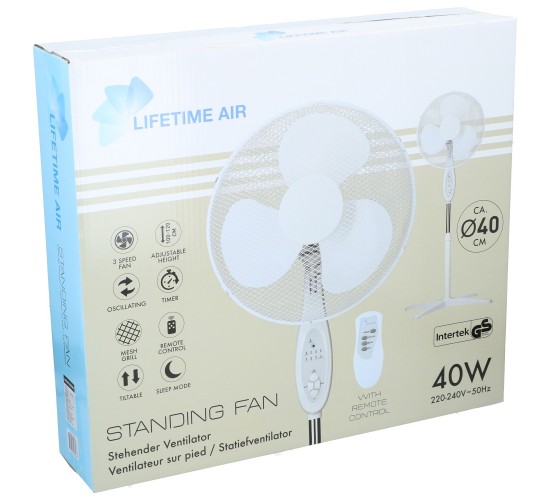 Ορθοστάτης Ανεμιστήρας Λευκό 230V 40cm 40W Με Τηλεχειριστήριο LIFETIME AIR
