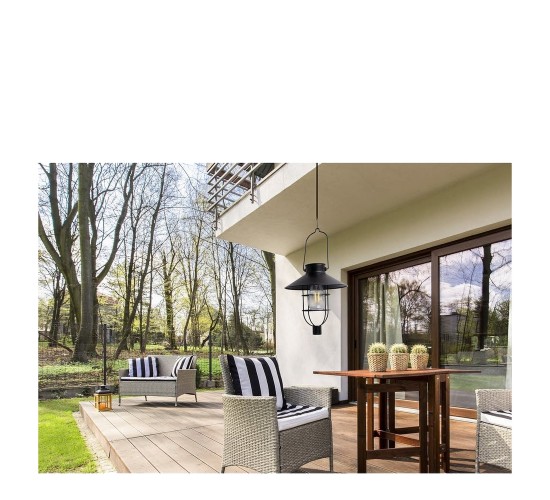 Φανάρι Κήπου LED Ηλιακό Μαύρο 21.8x21.8x64cm GRUNDIG