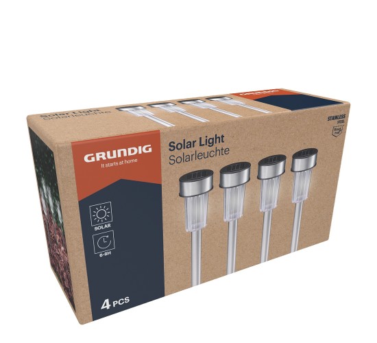 Ηλιακό Φωτιστικό Σφήνα Φ4.8x36.5cm 4Τμχ GRUNDIG