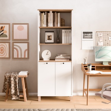 Βιβλιοθήκη ArteLibre BRAGI Λευκό/Φυσικό Μοριοσανίδα 69.5x32x180cm