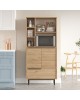 Ντουλάπι Μπάνιου ArteLibre CASPIAN Φυσικό/Μαύρο Μοριοσανίδα/Μέταλλο 74.8x35.5x161.6cm