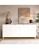 Μπουφές ArteLibre BALDER Λευκό/Φυσικό Μοριοσανίδα 180x42.1x80cm