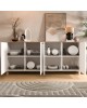Μπουφές ArteLibre BALDER Λευκό/Φυσικό Μοριοσανίδα 180x42.1x80cm