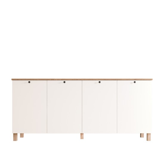 Μπουφές ArteLibre BALDER Λευκό/Φυσικό Μοριοσανίδα 180x42.1x80cm