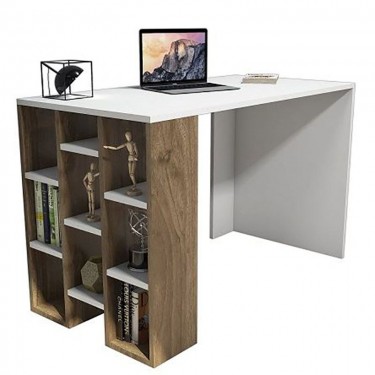 Γραφείο ArteLibre Spetses Λευκό/Καρυδιά 120x60x75cm