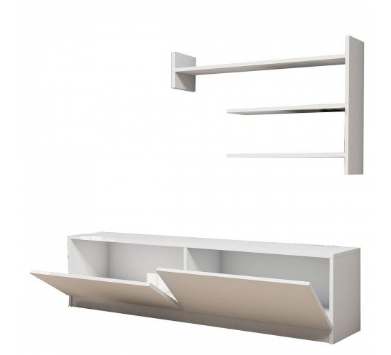 Σύνθετο ArteLibre ALPHA Λευκό 160x32x40cm Σύνθετο ArteLibre ALPHA Λευκό 160x32x40cm