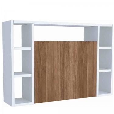 Γραφείο Τοίχου Ανοιγόμενο ArteLibre AMORGOS Λευκό/Καρυδί Μοριοσανίδα 90x20 46x60cm